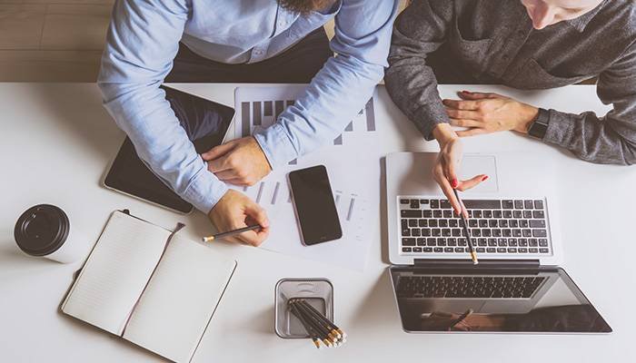 investigating finances with client 